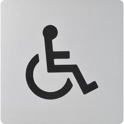 WC szimbólum kerekesszék öntapadó 100 x 100 mm műanyag aluszínű