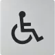 WC szimbólum kerekesszék öntapadó 100 x 100 mm műanyag aluszínű
