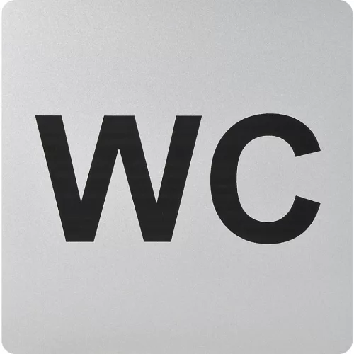 WC szimbólum öntapadó 100 x 100 mm műanyag aluszínű