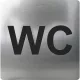 WC szimbólum öntapadó 100 x 100 mm műanyag nemesacél hatású