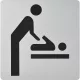 WC szimbólum pelenkázó öntapadó 100 x 100 mm műanyag aluszínű