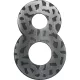 szám 8 kovácsoltvas fekete horg. 120 mm