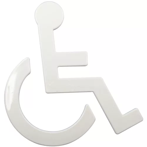 Kerekesszék szimbólum öntapadós 135 x 150 mm nejlon tisztafehér