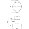 Ogro ajtógomb RENOVI 3020 O FS rozetta 30x68x10 egyenes gomb ezüst eloxált