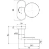 Ogro ajtógomb RENOVI 3020 O FS rozetta 30x68x10 eltolt gombrozsdam. acél matt