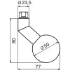 Ogro gombos félkilincs PREMIUM 8350 V FS/6620 rozettás alu ezüst eloxált