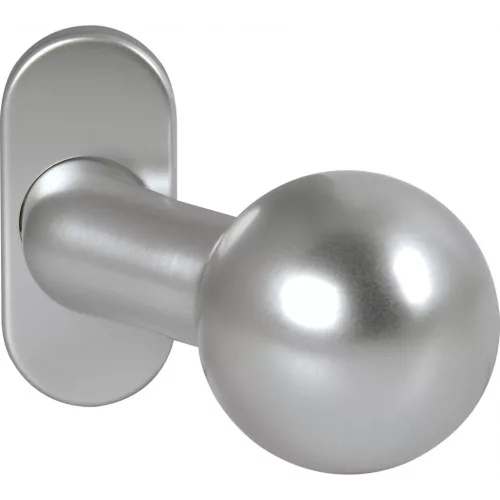 Ogro gombos félkilincs PREMIUM 8350 V/6621 rozettás alu ezüst eloxált