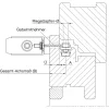 HAUTAU villás meghajtó reteszelőhajtáshoz SM2 X=83 mm tengelyméret 75 mm