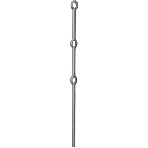 ARTEFERRO lyukdíszes korlátoszlop ? 2 mm kerek 3 lyukkal 1200mm kovácsoltvas