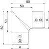 IAM DESIGN sarokcsatlakozó ? 424 x 15 mm kerek csőhöz csiszolt nemesacél V2A