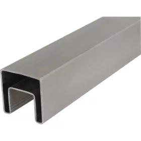   IAM DESIGN szögletes hornyolt cső 40 x 40 x 15 mm szálcsiszolt nemesacél V4A