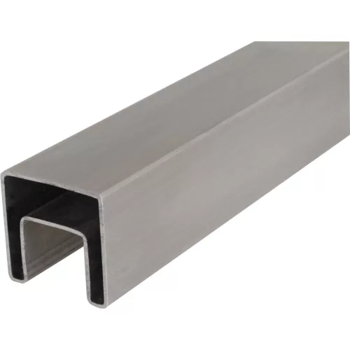 IAM DESIGN szögletes hornyolt cső 40 x 40 x 15 mm szálcsiszolt nemesacél V4A