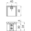 IAM DESIGN végzáró 40x40 mm szögletes hornyolt csőhözszálcsiszolt nemesacél V4A