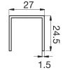IAM DESIGN élvédő profil 27 x 245 x 15 mm szálcsiszolt nemesacél V4A