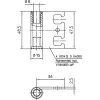 SIMONSWERK ajtópánt tokrész  V 7800 WF 485 mm nemesacél