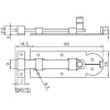 Egyenes tolóretesz fogadóval alaplap 80 x 25 mm horganyzott
