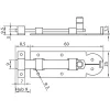 Egyenes tolóretesz fogadóval alaplap 60 x 25 mm horganyzott