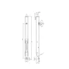 Ajtóélretesz U-ház áthajtókarral 300 x 18 x 17 mm löket 14 ezüst horg. acél