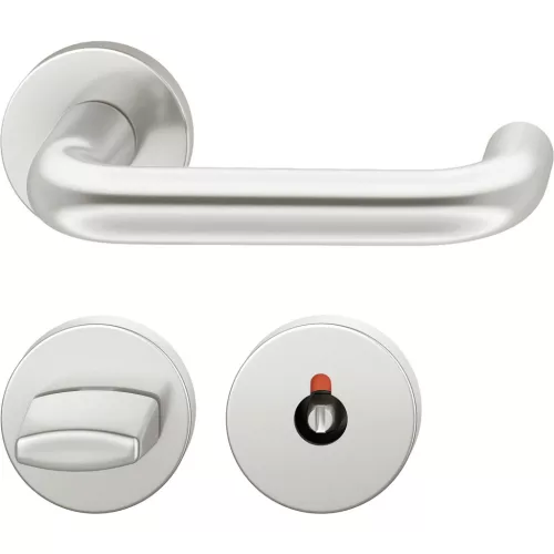 FSB kilincsgarnitúra 72 1070 AGL DIN WC rozettával ezüst eloxált