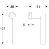 Tűzgátló ablakkilincs 34 1021 minimalista bal nemesacélmatt