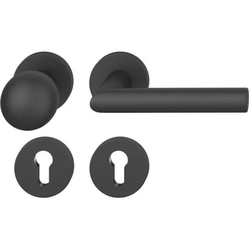 FSB gombos garnitúra 12 1076 ASL PZ rozettán forgatható gomb fekete matt