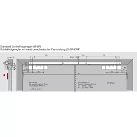   Ajtócsukó TS 93B GSR-EMF2-V EN 2-5 2-szárnyú csúszósínnel ezüst