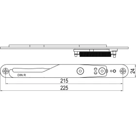   IMH-ABS vezető kampó GF UNI 24 V Gr.1 225 x 24 mm fekete horganyzott DIN jobb