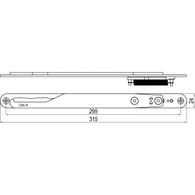   IMH-ABS vezető kampó GF UNI 24 V Gr.2 315 x 24 mm fekete horganyzott DIN jobb