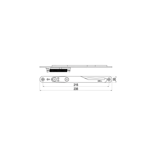 IMH-ABS vezető kampó GF UNI 20 V Gr.1 235 x 20 mm fekete horganyzott DIN bal