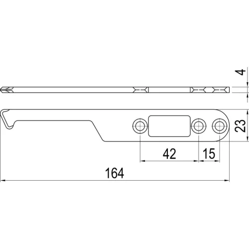 IMH-ABS vezető kampó SF164 x 23 x 4 mmuniverzálisDIN fekete horganyzott