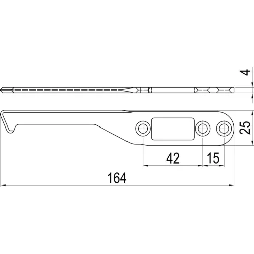IMH-ABS vezető kampó SF164 x 25 x 4 mmuniverzálisDIN fekete horganyzott