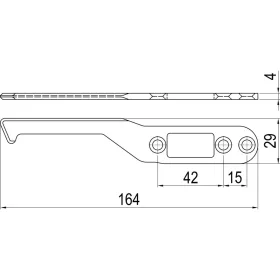   IMH-ABS vezető kampó SF164 x 29 x 4 mmuniverzálisDIN fekete horganyzott