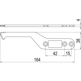   IMH-ABS vezető kampó SF164 x 38 x 4 mmuniverzálisDIN fekete horganyzott