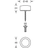 FSB padló ajtóütköző - 38 3878 átmérő 48 mm magasság 24 mm aluminium fekete matt