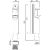 Ajtókitámasztó 1132 üvegajtóhoz rúdkinyomás 30 mm 210x36mm nemesacél fényes