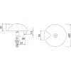 Ajtóütköző - talplemez átmérő 60 mm ütköző 17 mm ezüst eloxált