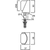 KWS ajtóütköző 2028 37x48x50mm alumínium ezüst eloxált