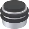 KWS padló- és fali ajtóütköző 2053 gumi fekete átmérő 42 mm alu ezüst eloxált