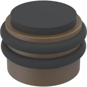   KWS padló- és fali ajtóütköző 2053gumi fekete átmérő42mm alu sötétbarna eloxált