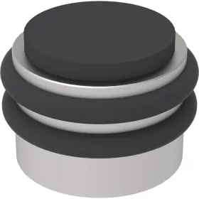   KWS padló- és fali ajtóütköző 2053 gumi fekete átmérő 42 mm nemesacél matt