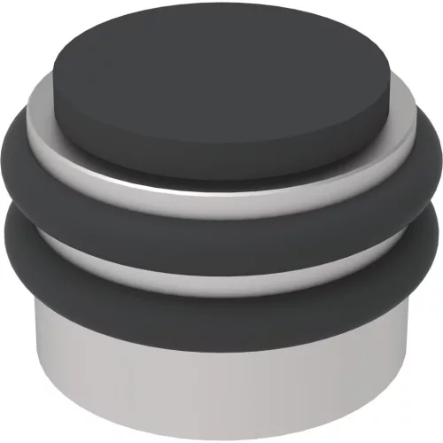 KWS padló- és fali ajtóütköző 2053 gumi fekete átmérő 42 mm nemesacél matt