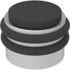 KWS padló- és fali ajtóütköző 2053 gumi fekete átmérő 42 mm nemesacél matt