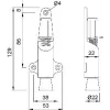 Ajtókitámasztó 1024 rúdkinyomás 25 mm 129 x 53 mm acél ezüst lakkozott