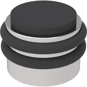   KWS padló- és fali ajtóütköző 2053 gumi fekete átmérő 42 mm nemesacél fényes