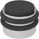 KWS padló- és fali ajtóütköző 2053 gumi fekete átmérő 42 mm nemesacél fényes