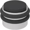 KWS padló- és fali ajtóütköző 2053 gumi fekete átmérő 42 mm nemesacél fényes