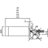 KWS fali ajtóütköző 2076 átmérő 30 mm hossz 100 mm alumínium sötétbarna eloxált