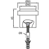 KWS ajtóütköző 2095 átmérő 50 mm sárgaréz fényes