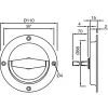 Behajtható kagylófogantyú fél KWS 5034 8 mm acél/alu fekete lakkozott