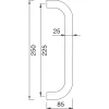 KWS ajtófogantyú 8758 - L 250 mm lyuktáv. 225 mm ? 25 mm ezüst eloxált
